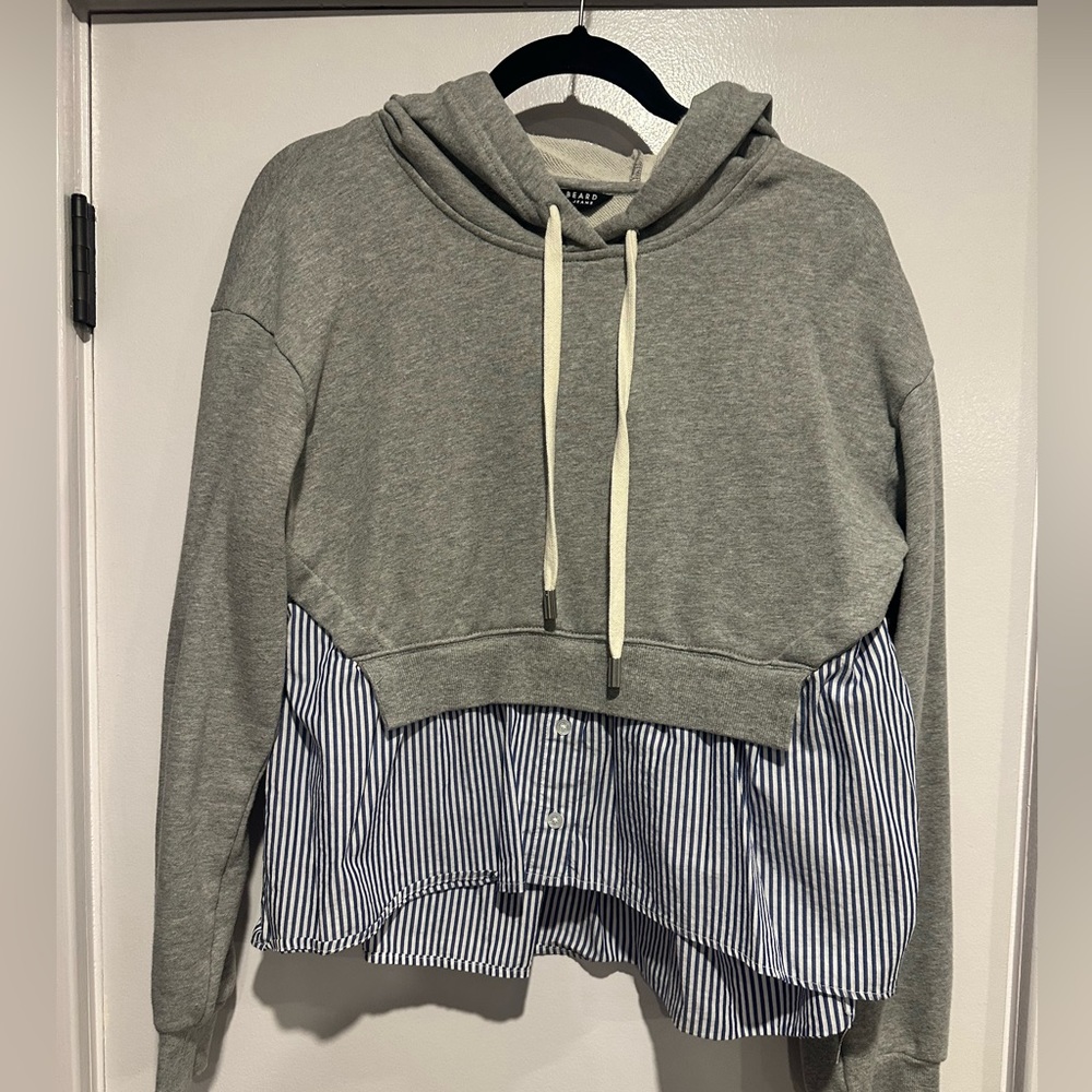 Veronica Beard Mixed Media Hooded Sweatshirt
